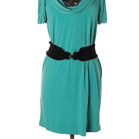BCBG Generation Drape Fold Dress Turquoise Medium - Picture 4 of 9